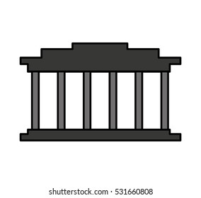 court building isolated icon vector illustration design