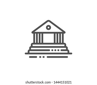 Court building line icon. City architecture sign. Courthouse, government symbol. Quality design element. Linear style court building icon. Editable stroke. Vector