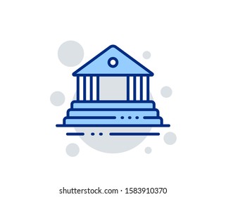 Court building line icon. City architecture sign. Courthouse, government symbol. Linear design sign. Colorful court building icon. Vector