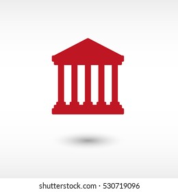 Court Building - red vector  icon with shadow