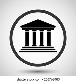 Court building vector icon - black illustration