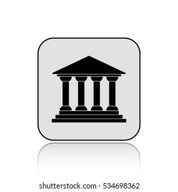 Court building vector icon  with long shadow
