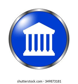Court Building - vector icon on the blue button