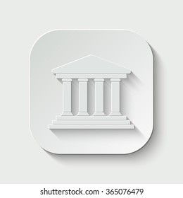 court building vector icon - paper illustration