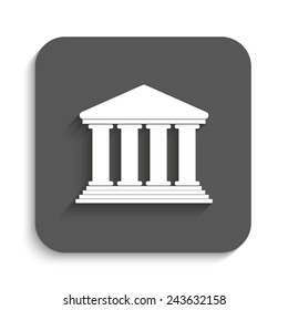 Court Building - vector icon with shadow on a grey button
