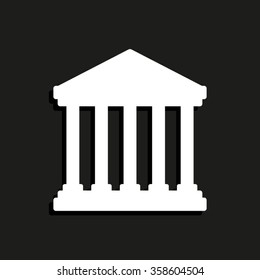 Court Building -  vector icon with shadow
