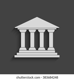 court building vector icon with shadow