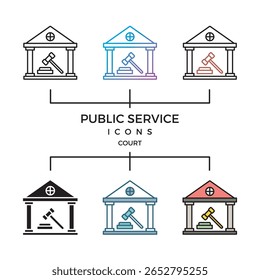Court concept illustration in vector style, suitable for public service and government themes.