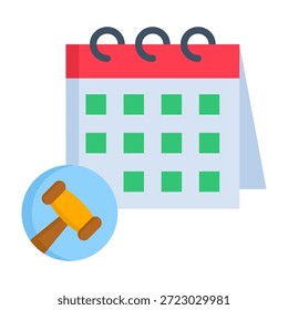 Court Date Icon Flat Style Vector Illustration