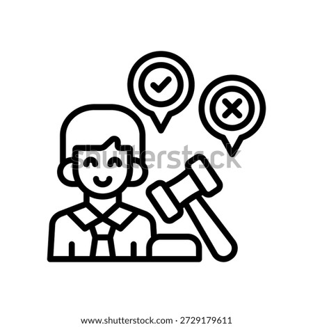 Court Decision Icon Line Vector Illustration