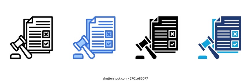 Court Decision icon Multi Style Vector Illustration