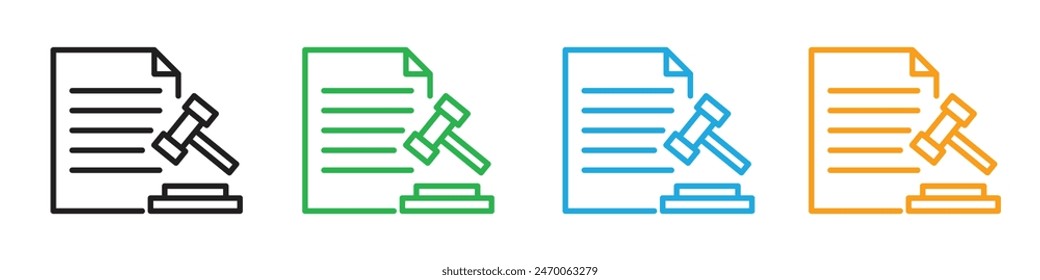 Court decision icon representing legal rulings and judicial processes, suitable for law firms, courts, and legal documentation