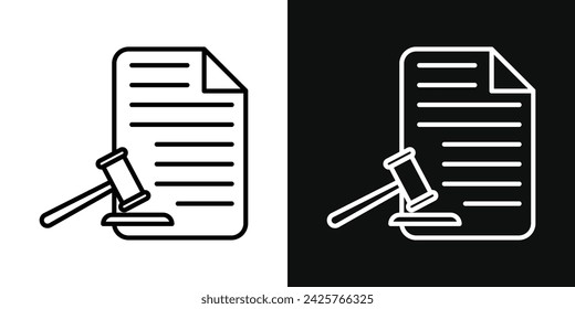 Court decision icon set. Vector illustration