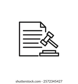 Court decision icon Vector flat thin line illustration