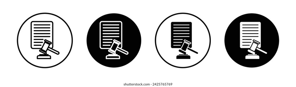 Ilustración de icono de línea vectorial de decisión judicial.