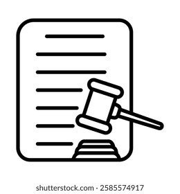 Court Decision Vector Line Icon Design