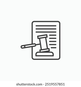 Court decisionline in Thin line black color. flat simple vector symbols illustration.