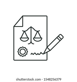 court document - minimal line web icon. simple vector illustration. concept for infographic, website or app.
