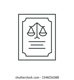 court document - minimal line web icon. simple vector illustration. concept for infographic, website or app.