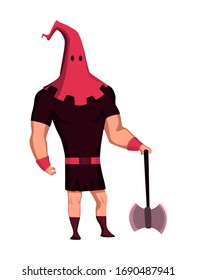 The court executioner color flat icon. Medieval