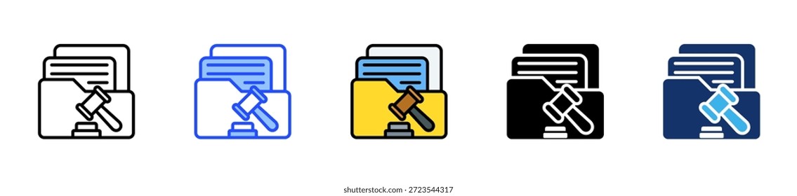 Coleção De Ícones De Arquivo Court Com Vários Estilos