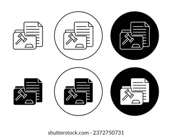 Court file Line Icon Set. Legal petition icon suitable for apps and websites UI designs.