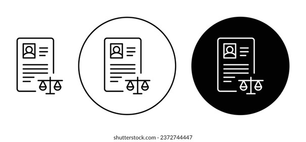 Court file Vector Icon Set. Legal petition symbol for UI designs.