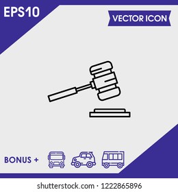 Court hammer icon vector