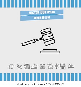 Court hammer icon vector