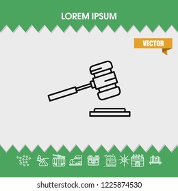 Court hammer icon vector