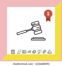 Court hammer icon vector