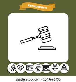 Court hammer icon vector