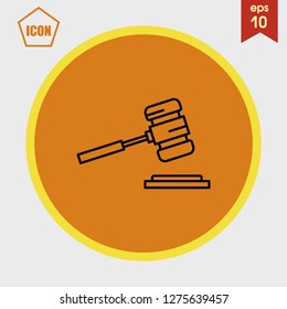 Court hammer icon vector