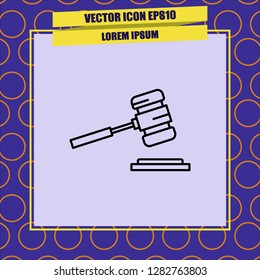 Court hammer icon vector