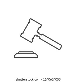 Court Hammer icon. Vector illustration, flat design.