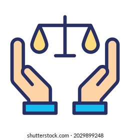 Court hand judge Fill inside vector icon which can easily modify or edit