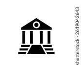 Court house icon with glyph style illustration