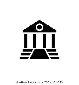 Court house icon with glyph style illustration