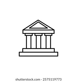 court house icon Simple outline illustration