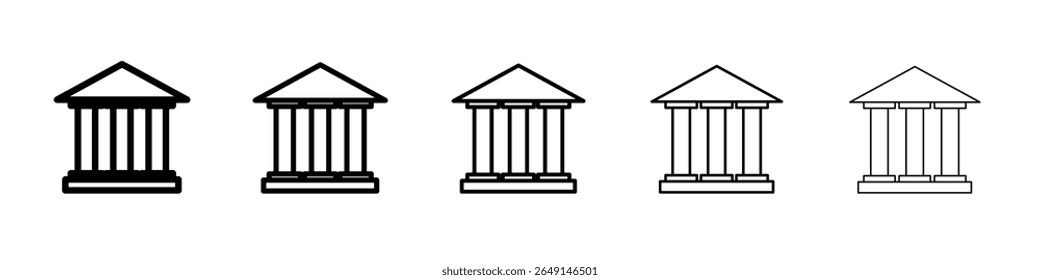 court house icon simple vector outline logo