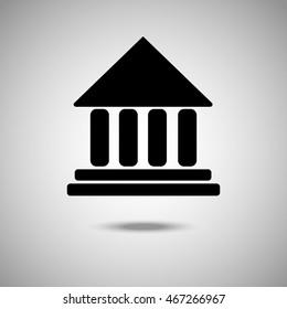 Court icon. Flat style. Grey background. Vector illustration.