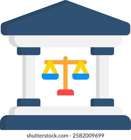 Court Icon Flat Vector Illustration