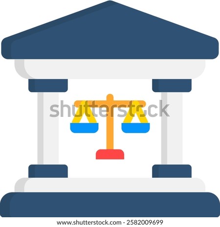 Court Icon Flat Vector Illustration