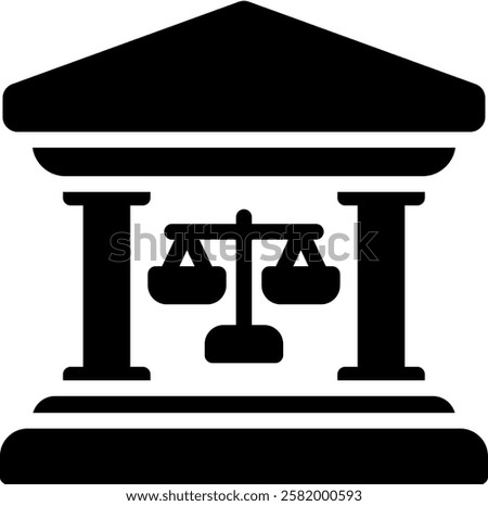 Court Icon Glyph Vector Illustration