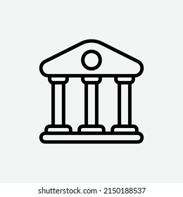  court icon, isolated investigation outline icon in light grey background, perfect for website, blog, logo, graphic design, social media, UI, mobile app