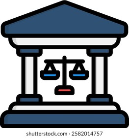 Court Icon Lineal Color Vector Illustration