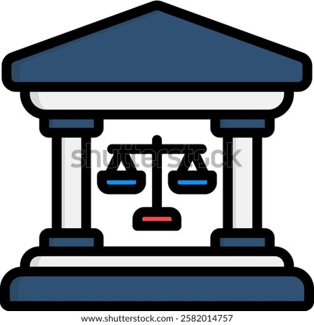 Court Icon Lineal Color Vector Illustration