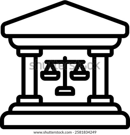 Court Icon Outline Vector Illustration
