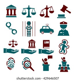 court icon set