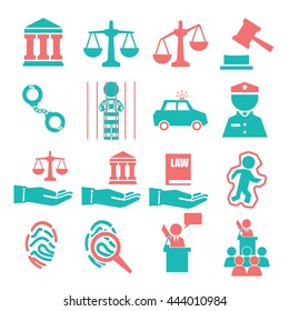 court icon set